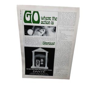 1966 Stardust Club Las Vegas Dante Cologne Original Ad Vintage 60s Ephemera